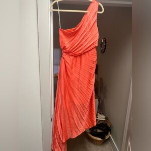 NWT Tangerine one shoulder asymmetrical dress. Size L. True to size. Lined.